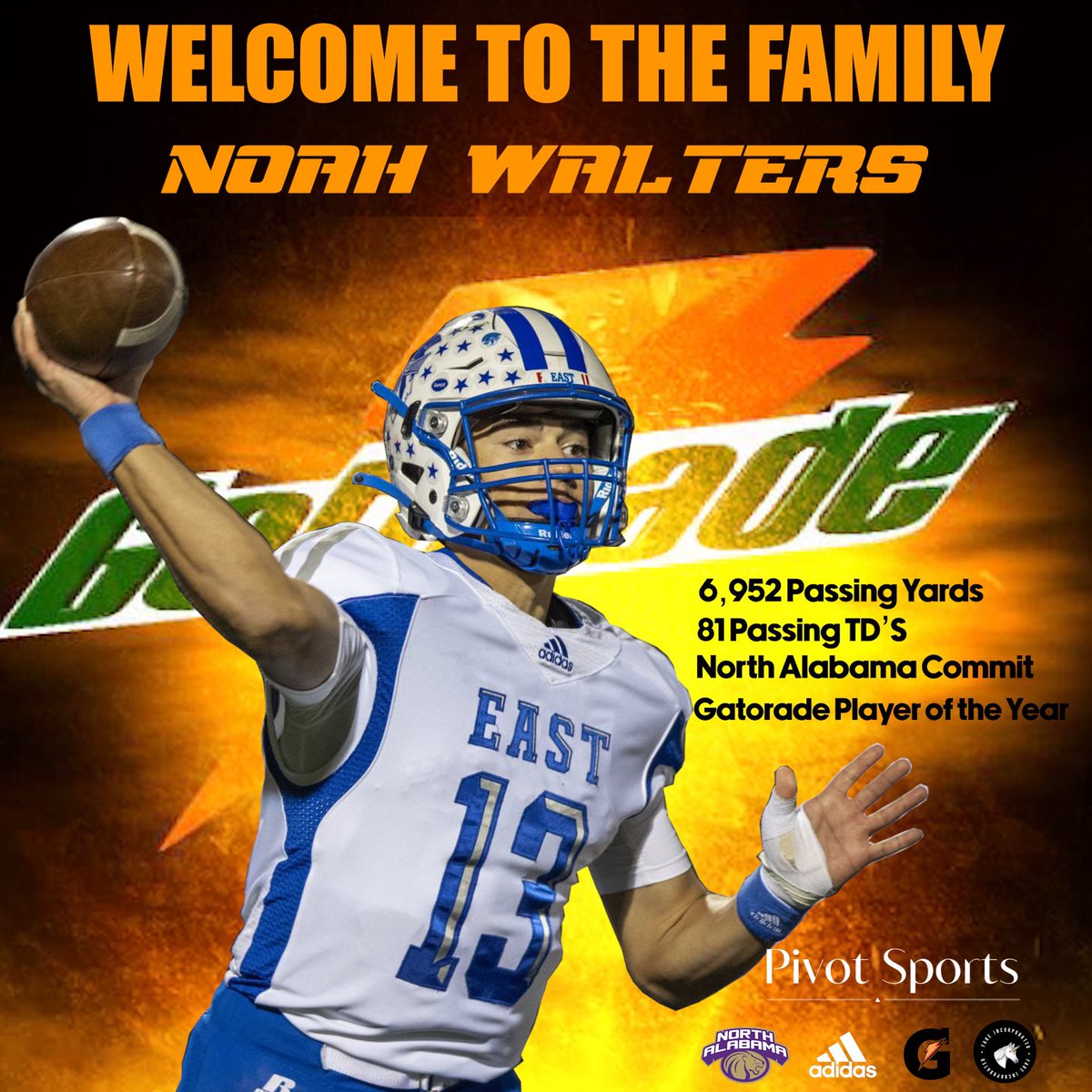 PivotSportsNIL's tweet photo. Welcome to the Family Noah! 🙌🏻

In partnership with @fakeinc_ we are proud to officially welcome @noah_walters12 to the Family! 💎🏴

#PivotAndChangeTheGame #NIL #college #football #nildeals #athlete https://t.co/6MNFW8bCdG