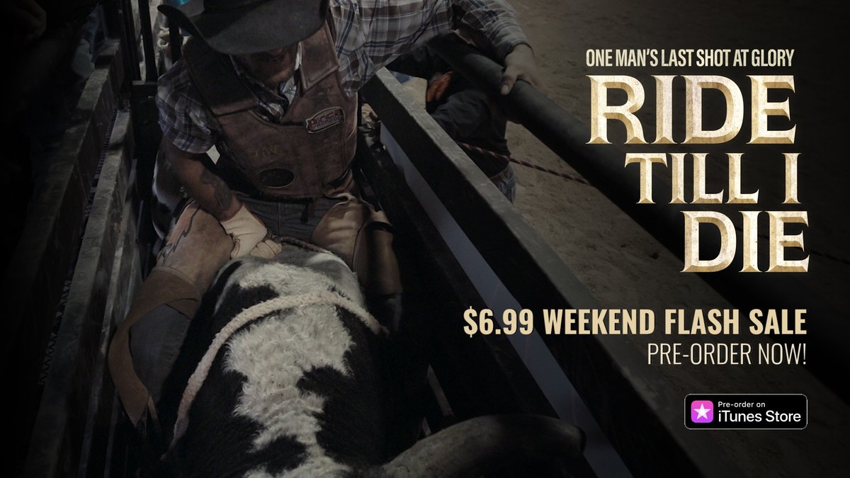 Pre-order RIDE TILL I DIE on iTunes for only $6.99! The film debuts on demand in the U.S. &amp; Canada on April 8. But don't wait! The sale expires after this weekend! Click on the link below to pre-order now! 
itunes.apple.com/ca/movie/ride-…
<a href="/iTunes/">iTunes</a> <a href="/AppleTV/">Apple TV</a> @GravitasVOD <a href="/imageinanation/">Image in a Nation</a>