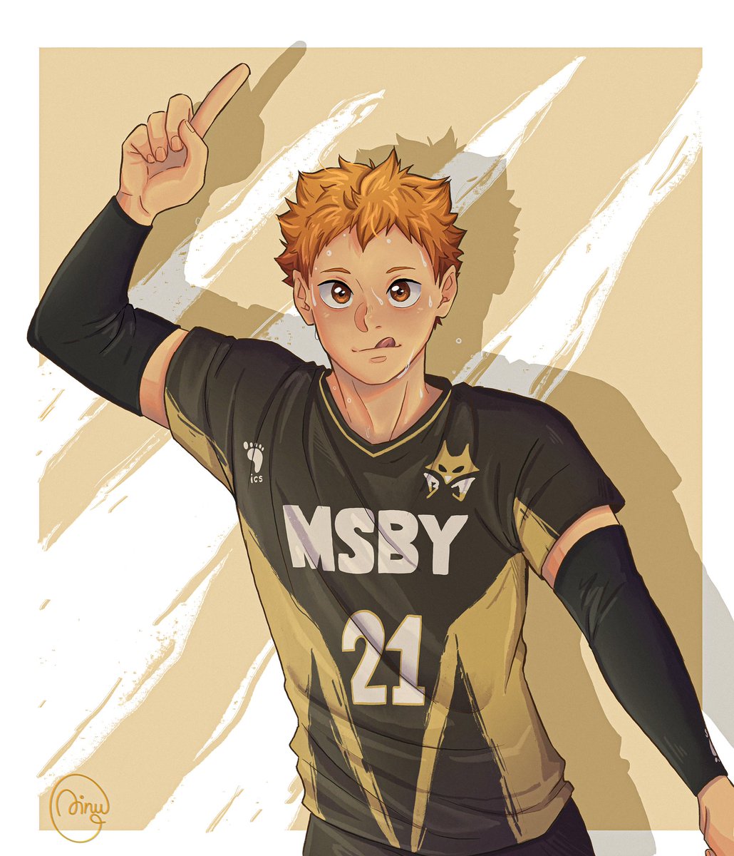 1boy male focus sportswear volleyball uniform tongue solo orange hair  illustration images