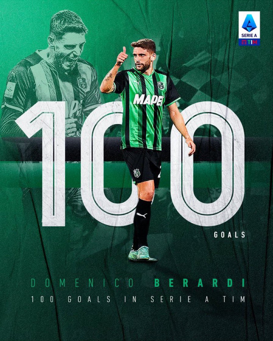 BotindeOroOK's tweet photo. Dominico Berardi llegó a los 1️⃣0️⃣0️⃣ goles en la #SerieA https://t.co/GRiDmgkriz
