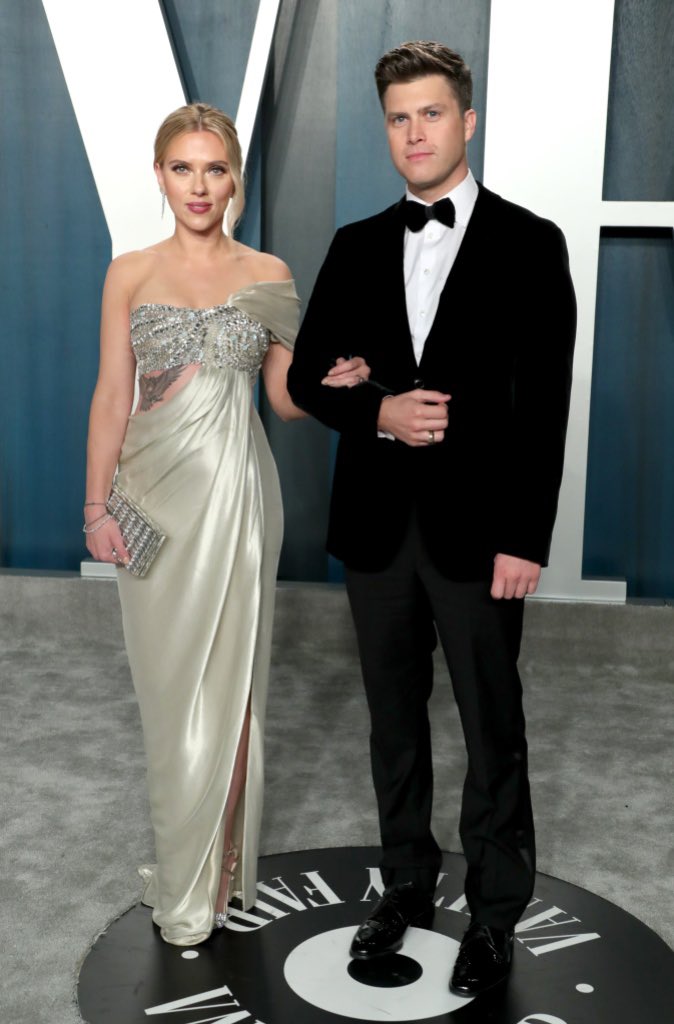 Colin Jost + 
his wife,
Scarlett Johansson https://t.co/9ZdXiyAY58