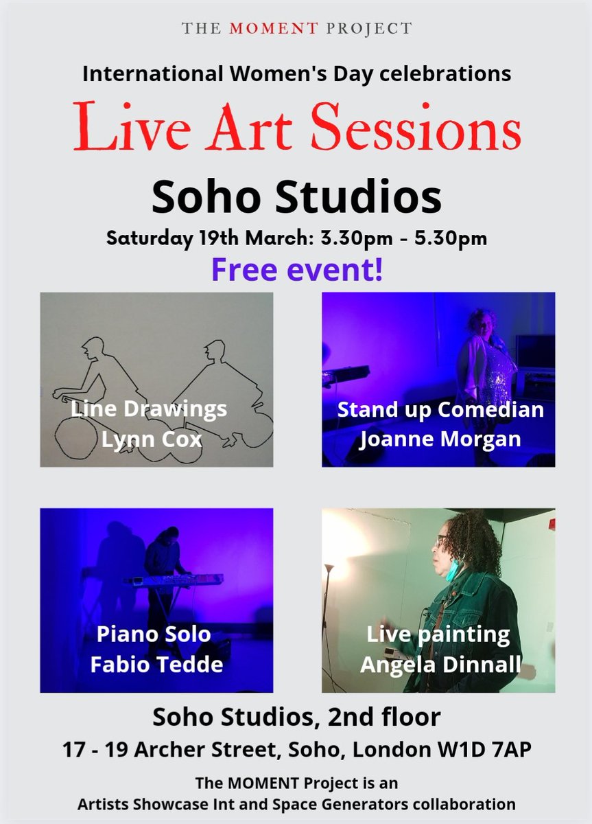 ArtistsShow_Int's tweet photo. There's more live art tomorrow Saturday 19th of March, at Soho Studios, 17 - 19 Archer Street, London W1D 7AP. Free event! #SohoStudios #artistsshowcase #TheMomentProject #SpaceGenerators https://t.co/FIzJuz5Lf6