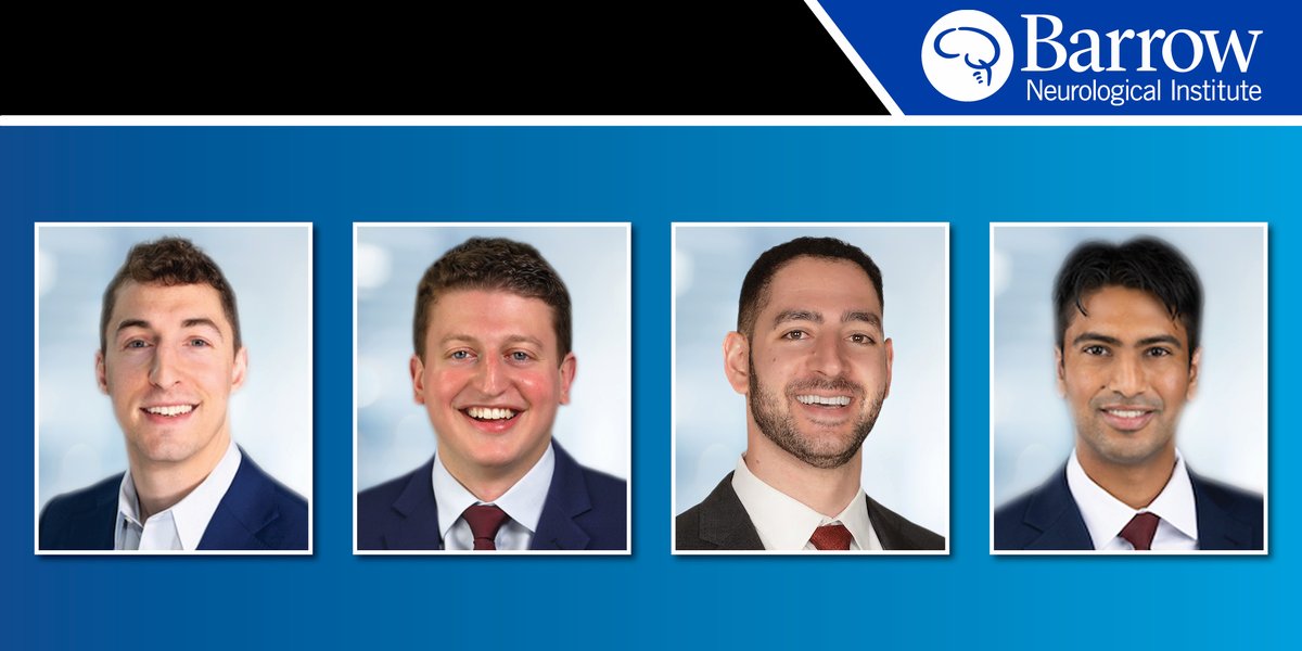 BarrowNeuro's tweet photo. It's #MatchDay2022! We're excited to welcome our new #neurosurgeryresidents for the next academic year, starting July 1. From left: Dr. Alexander Greven (@EmoryMedicine), Dr. Samuel Malnik (@ufmedicine), Dr. Nicholas Rabah (@CWRUSOM) &amp; Dr. Siddhartha Srivastava (@hopkinsmedicine) https://t.co/p7oKP4NAWL