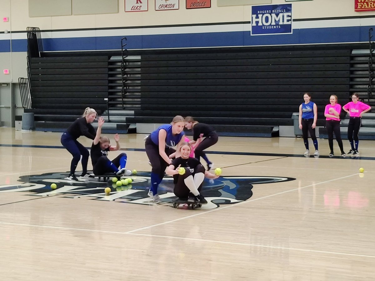 <a href="/FastpitchRoyals/">Rogers Royals Fastpitch</a> enjoying a game of hungry hippos to end tryout week.