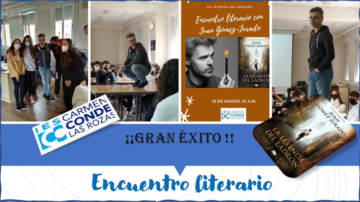 Gran éxito en la actividad de esta mañana. <a href="/APACarmenConde/">APA Carmen Conde</a> <a href="/APALosJarales/">APA Los Jarales</a> <a href="/carmendelengua/">Lengua_Carmen_Conde</a> <a href="/Muni_vi/">CrisM V 🇪🇦🇺🇳🇪🇺</a> <a href="/CharoTorcal/">CHARO TORCAL</a> <a href="/Ayto_Las_Rozas/">Ayuntamiento de Las Rozas</a> <a href="/jdelauz/">José de la Uz</a> <a href="/APASanMiguel/">APA San Miguel</a> <a href="/jess_barrio/">Jesús Barrio</a> <a href="/Yisusteacher/">Jesús Rodado Delgado</a> <a href="/_JMMS_/">Sistema</a> <a href="/Noegguerrero/">Noelia González</a> <a href="/tristang1978/">tristan gonzalez</a> @marinelt6 <a href="/esteralon/">Ester Alonso</a> Nos visitó el escritor Juan Gómez-Jurado