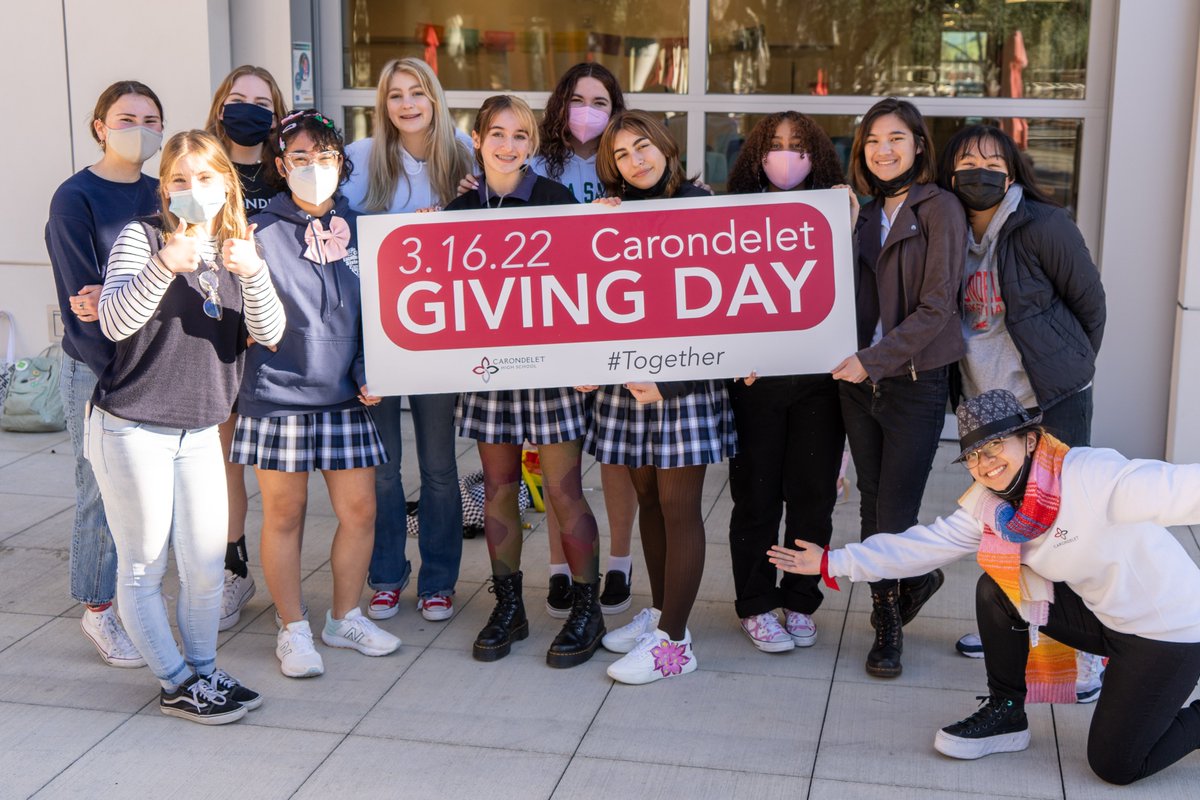 Thank you for a record-breaking Giving Day! 397 supporters $117,870 raised for Carondelet students #Together we are changing the world!