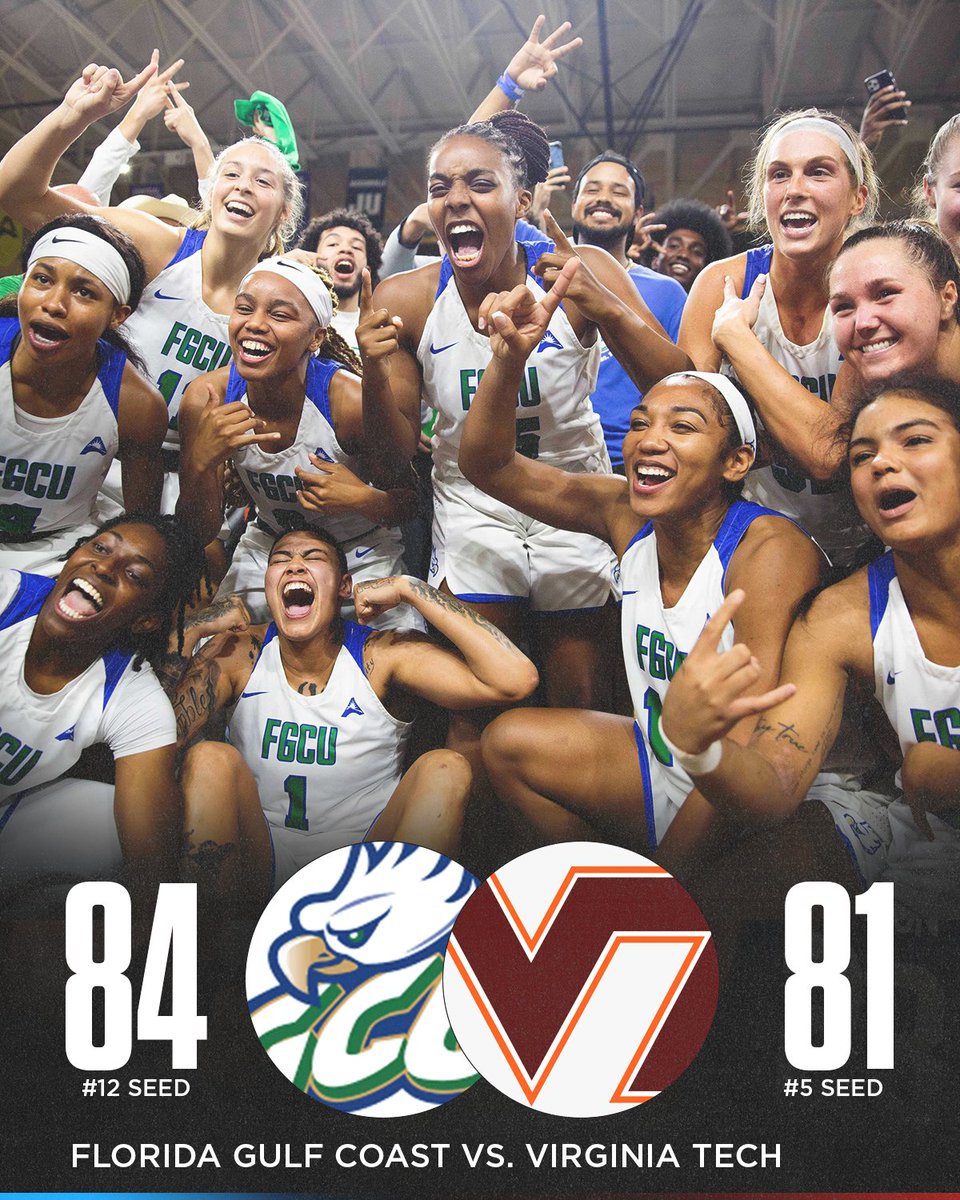 The 12v5 upset strikes AGAIN! 😮  This time it is <a href="/FGCU_WBB/">FGCU Women's Basketball</a> pulling it off!
