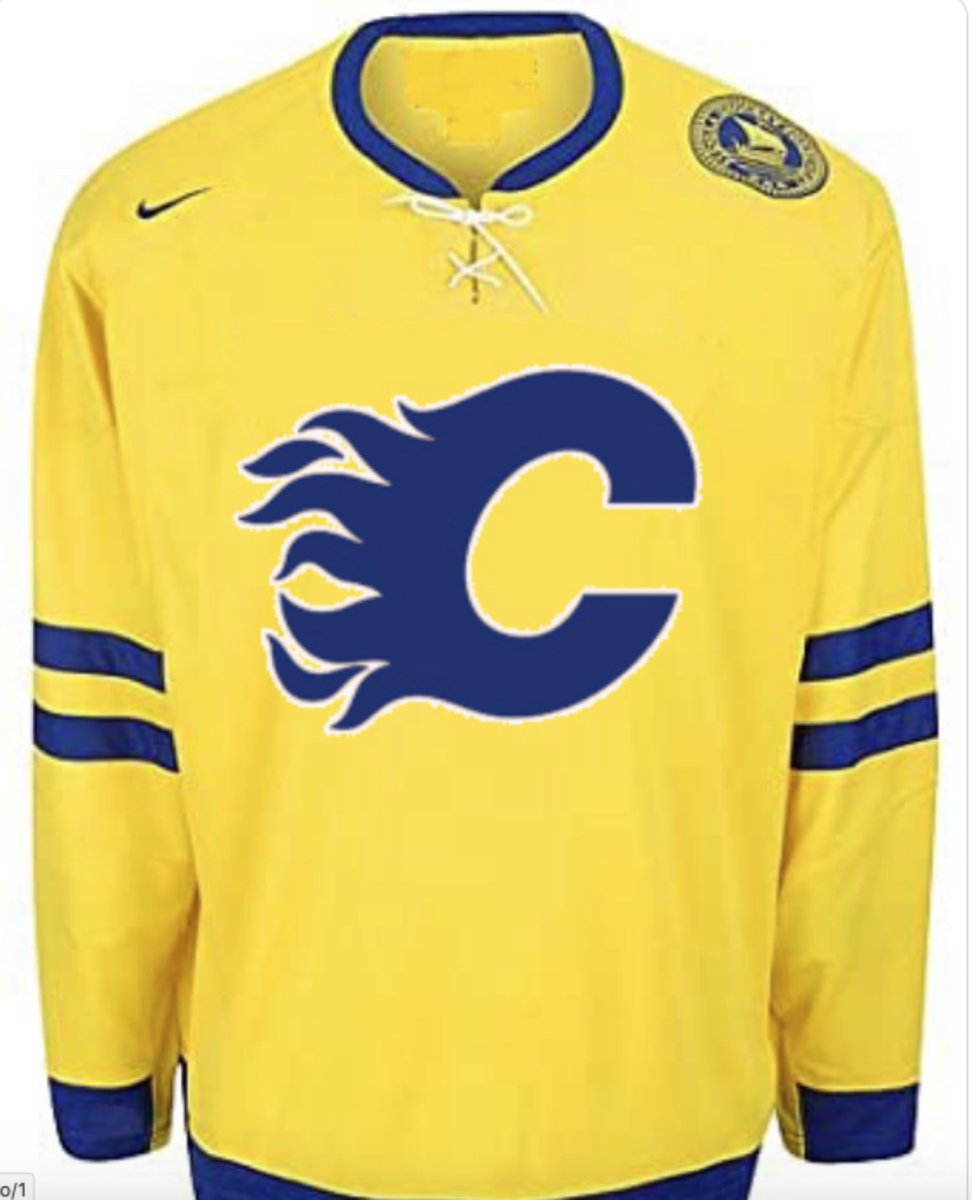 SwedenNhl's tweet photo. Official new jersey for the duration of this season confirmed via @FriedgeHNIC #Flames https://t.co/7n3szawLmR