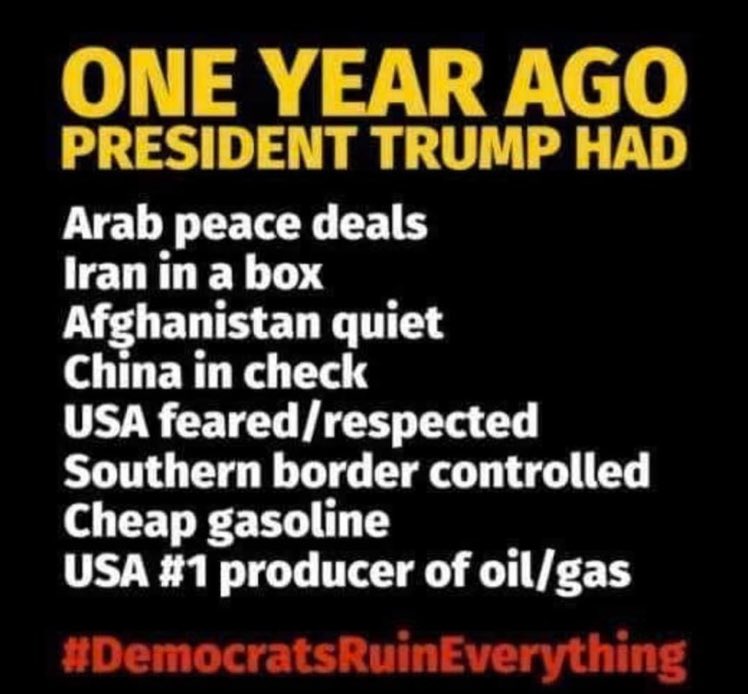 gailtalk's tweet photo. @Breaking911 Yeah those #MAGA years of peace and prosperity were rough.

Weakness, incompetence &amp; war so much better than Trump years of peace through strength!

Hate-filled Dems &amp; Never Trumpers might want to sit this one out!

#Biden #Trump #Ukraine #Russia #PutinWarCriminal #TRUMP2024 https://t.co/VliNylBpYF