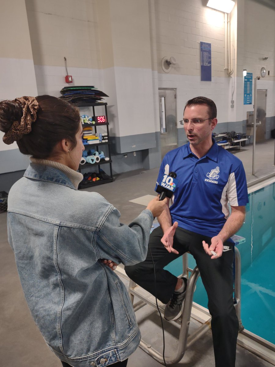 WJAR Channel 10  interviewed members of our boys swim program for a segment called"Perfect 10". It's a great story about inclusion and all that's good about high school athletics. It will air tonight during the 7 pm news. <a href="/CumberlandMayor/">Mayor Jeff Mutter</a> <a href="/gobluechs/">Cumberland High</a> <a href="/TaylorRochaTV/">Taylor Rocha</a> <a href="/BWMcGair03/">Brendan McGair</a>