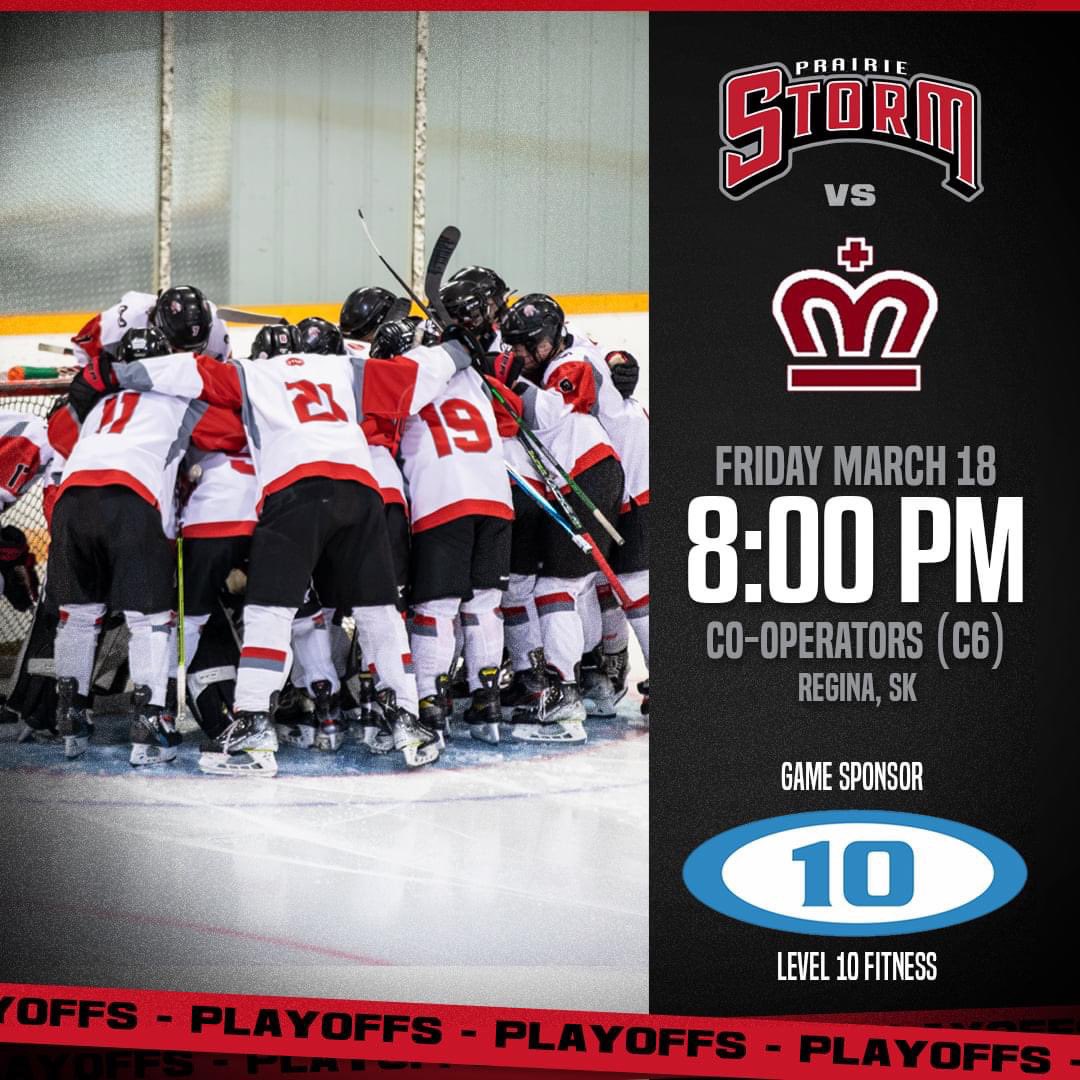 GAME DAY! We are on the road to Regina for Game 2 of our series against the <a href="/ReginaMonarchs/">Regina Monarchs</a> . Puck drop 8:00 PM at Co-Operators Centre C6 arena. We lead the best of three series 1-0. 

Let's Go Storm! #leaddogmentality