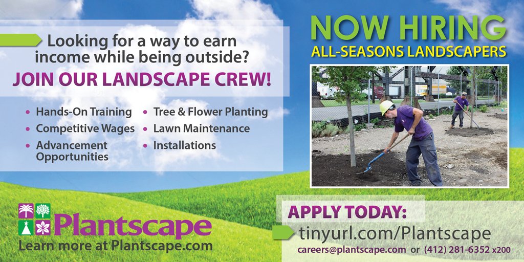 PlantscapePitt's tweet photo. We Are Hiring! Please Share! Link in BIO https://t.co/OWlLYdDqdi