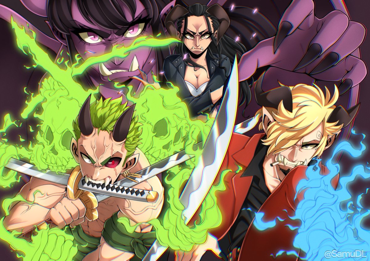 SamuDL's tweet photo. ✨Devil Trio✨

#ONEPIECE #Onepiecefanart #nicorobin #zoro #sanji https://t.co/AYC4iKrNIj