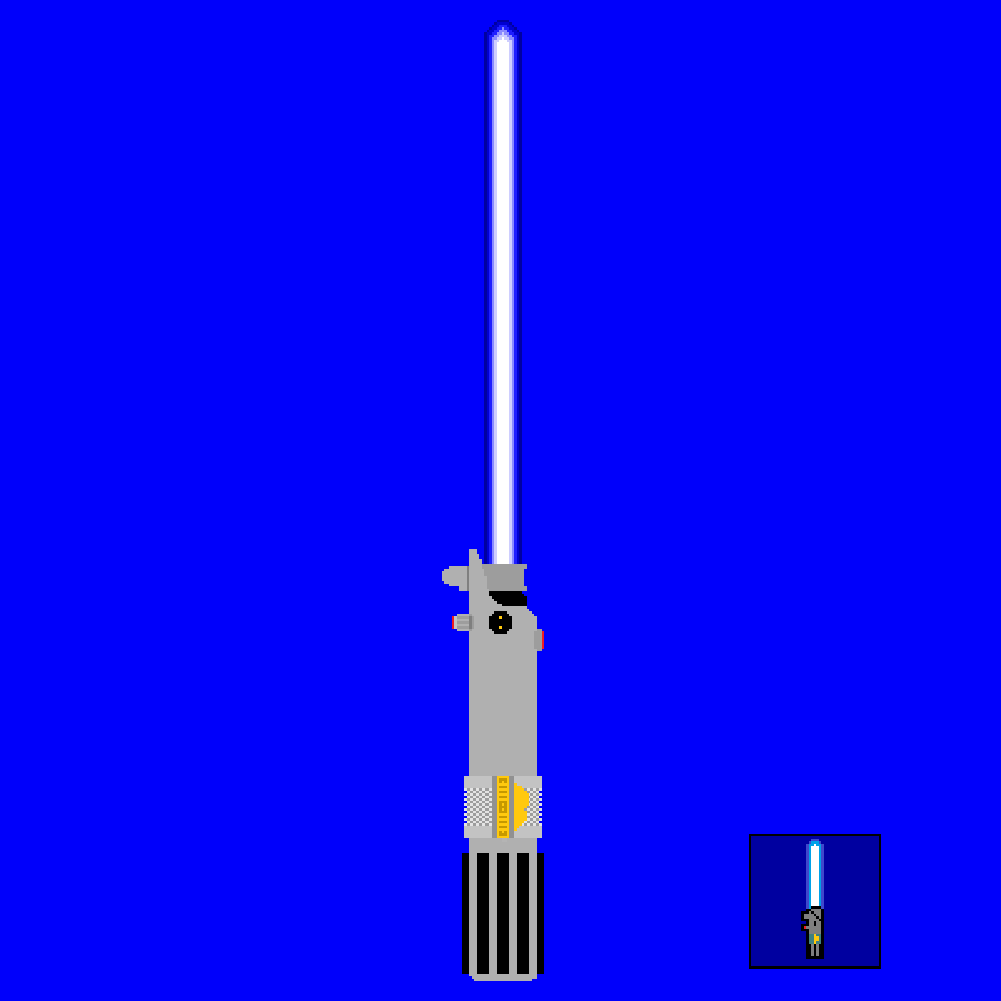saberbits's tweet photo. "This is where the fun begins."

I've thought to finally revisit Anakin's first lightsaber in my new style! From now on I'll occasionally post revamped versions of previous posts that improve on the saber's accuracy, while also showing a small portrait of the original version. https://t.co/ael5fvFtUY