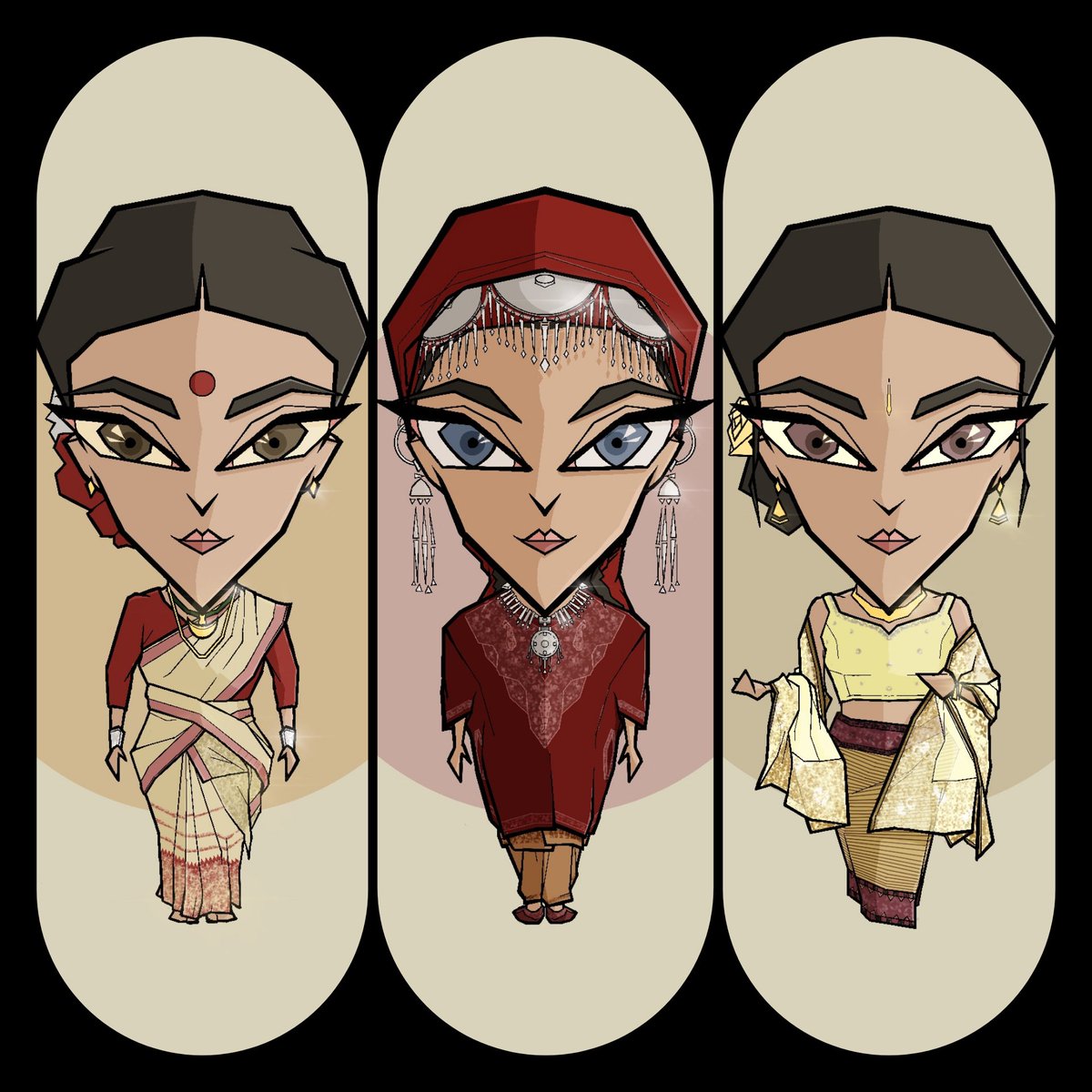 NishadKarnad's tweet photo. Ethnic Hues | Women - (7/15)
@logical__friends X @digi_kar_art

Sold out @wazirxnft &amp; collected by:

Maharashtra | Ishaan Kaushal
Karnataka | @RohanGanapathy
Kerala | @AthiraArt
Assam | @queen_manpreet
Kashmir | @soaringgaruda
Manipur | @sambha_arts 
Karnataka | @sambha_arts https://t.co/NPSWk8wagR