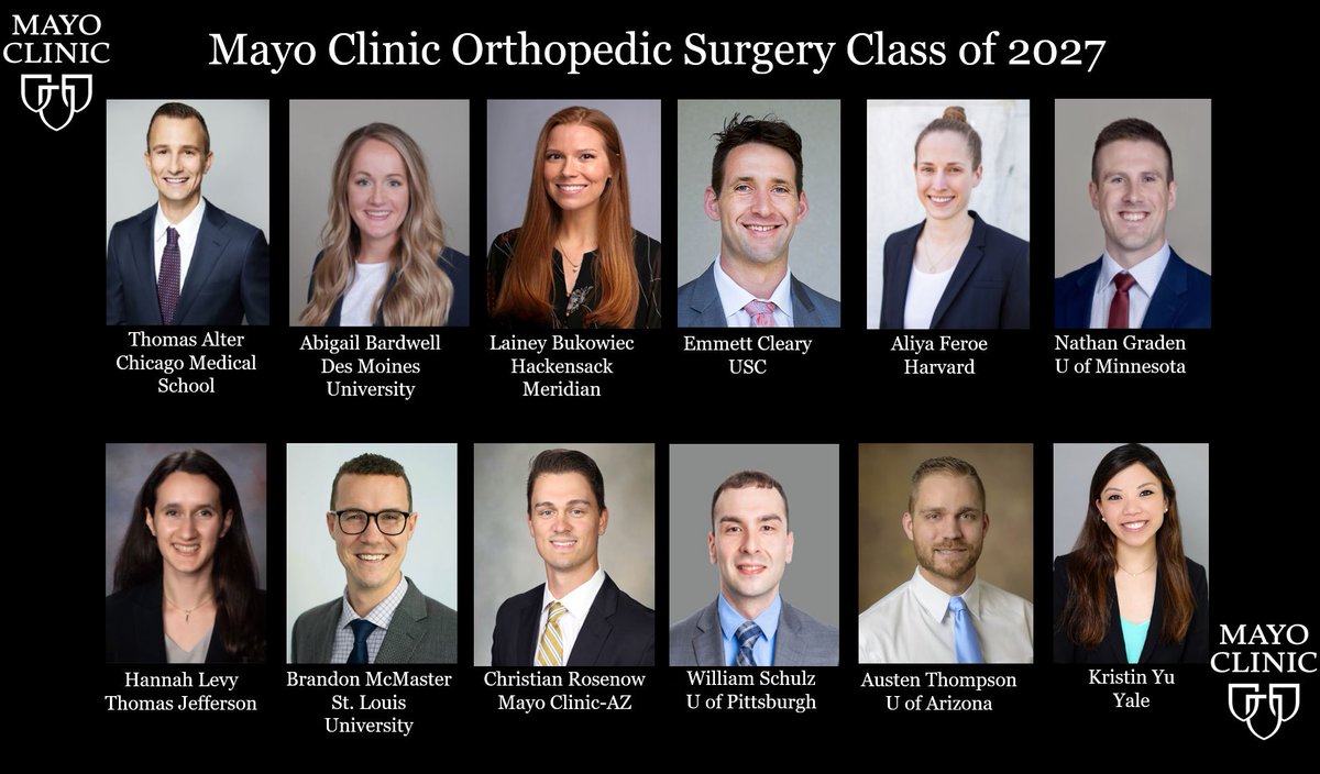 Dr. Jonathan Barlow (@jonbarlowmd) on Twitter photo Incredibly excited to welcome our class of 2027 to the <a href="/MayoOrthoRes/">Mayo Orthopedic Residency</a>. 12 future superstars. I'll do my absolute best to help you get there! <a href="/MayoClinic/">Mayo Clinic</a> Incredibly excited to welcome our class of 2027 to the <a href="/MayoOrthoRes/">Mayo Orthopedic Residency</a>. 12 future superstars. I'll do my absolute best to help you get there! <a href="/MayoClinic/">Mayo Clinic</a>