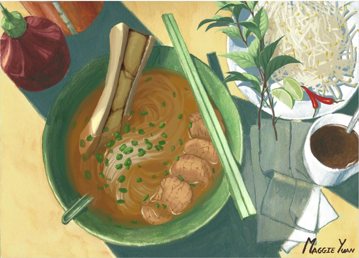 Umbralult's tweet photo. Ever want a bowl of pho with bone marrow?🤩(The green bowls inspired by my favorite pho place ever) https://t.co/XtWTd7HBGN