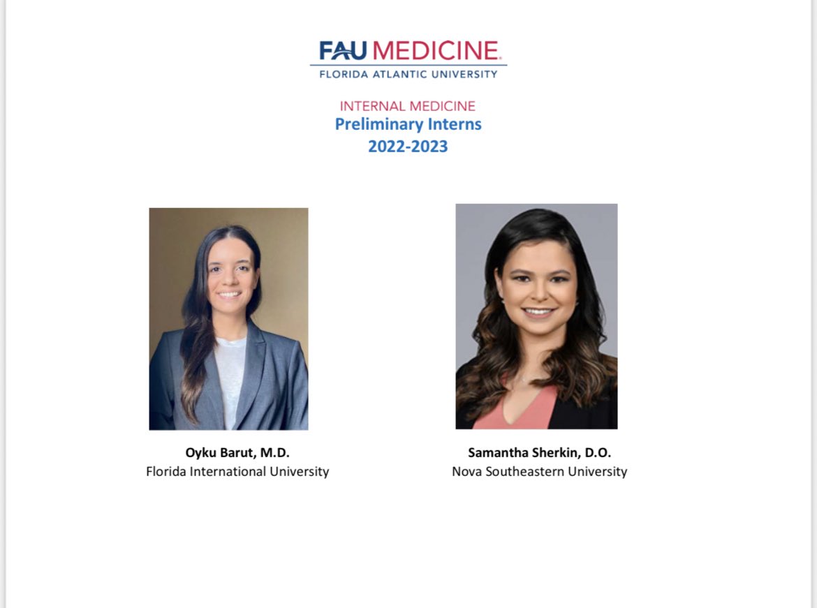 Welcome to our new #interns from #Match2022 🤩 We are so happy you’ll be joining us! #FAUmily #internalmedicine #residency #GME #traininginparadise