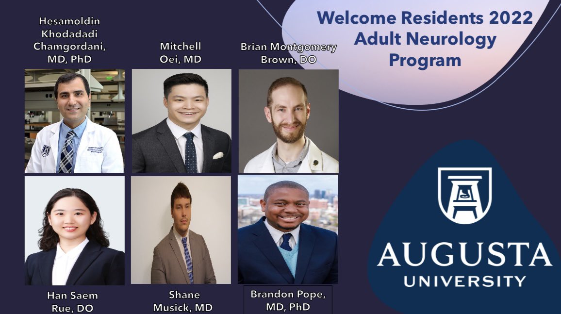 Say hello to the new class of Neurology residents at Augusta University! We are so excited to have you and prepare you for the beautiful world that neurology has to offer. 🧠

#match2022 #neuromatch2022 #residencylife #augustauniversityhealth #weloveneuro