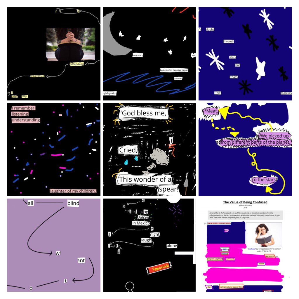 Today, we revisited our informational &amp; literary texts from Q3 as we dove into Digital Blackout Poetry. It’s amazing what 8th graders can do with a stylus, a text, and a little time for creativity!#blackoutpoetry <a href="/longs_peakms/">Longs Peak Middle School</a> <a href="/largeswope/">Beckie Large-Swope</a> @karenmancusi <a href="/CAdamsLPMS/">Courtney Adams</a> #lpmsramready