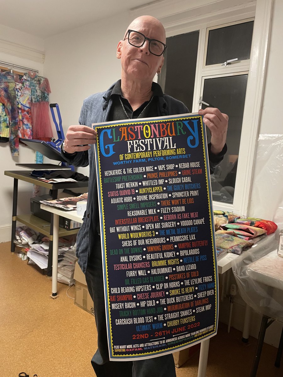 StanleyDonwood's tweet photo. first band list appearance for glastonbury 2021. its going to be ace https://t.co/Wjr6SP3QEl