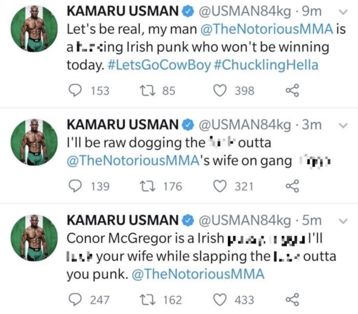 mmadailymemes's tweet photo. Usman responds to McGregor wanting to fight him https://t.co/biv9zqB2Gg