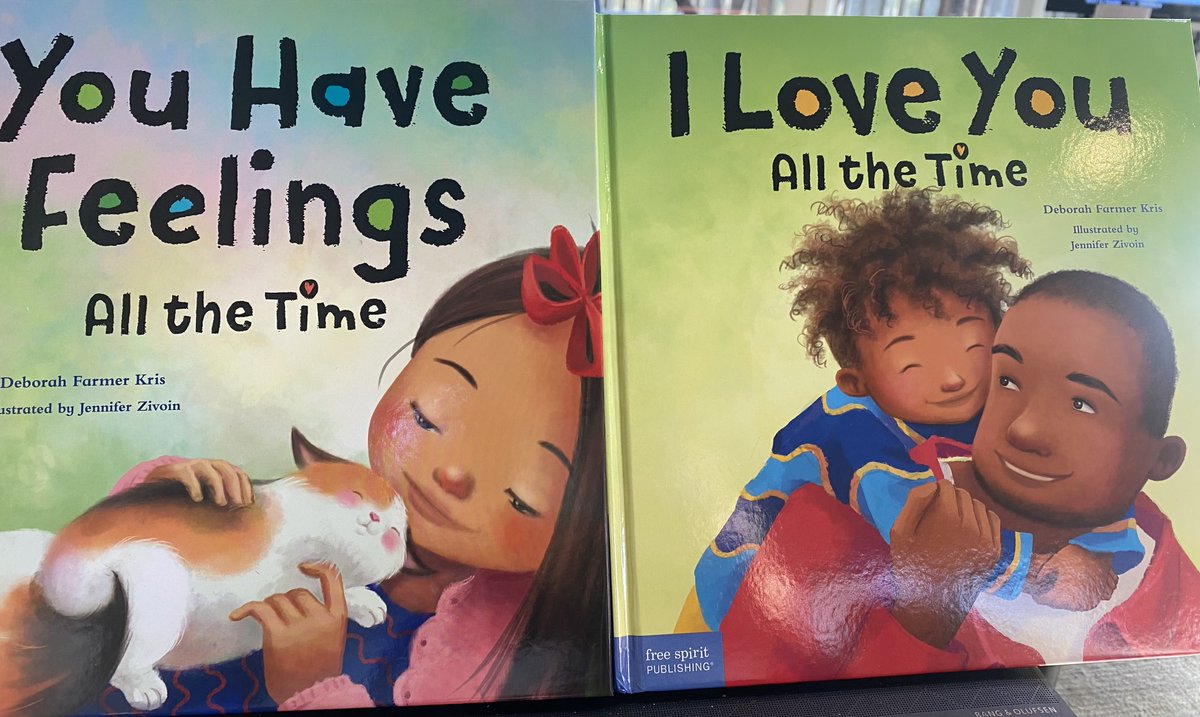 Thanks to ⁦@dfkris⁩ there are two awesome new books that teach kids that ALL feelings are welcome and that they are loved all the time- when they are angry AND sad, calm or melting down. With beautiful illustrations to boot.