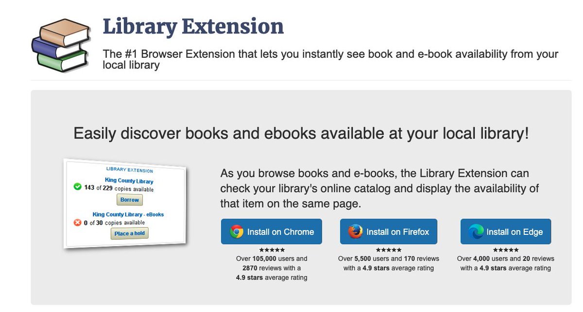 thestorygraph's tweet image. Library Extension is fully compatible with StoryGraph on desktop!

Find out when a book is available at your local library while browsing our site. 😁

libraryextension.com