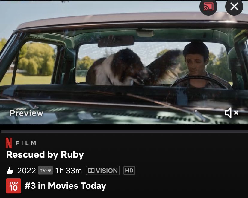 GGustin14's tweet image. Top 10 in the US 
And #3 in movies 😌😌
Get everyone to watch #RescuedByRuby