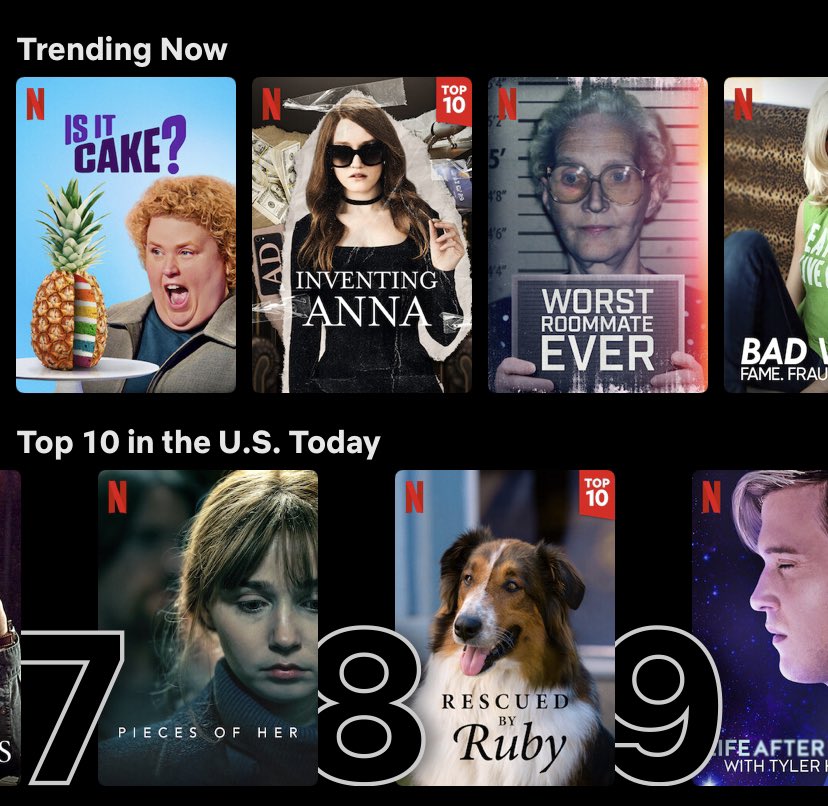 GGustin14's tweet image. Top 10 in the US 
And #3 in movies 😌😌
Get everyone to watch #RescuedByRuby