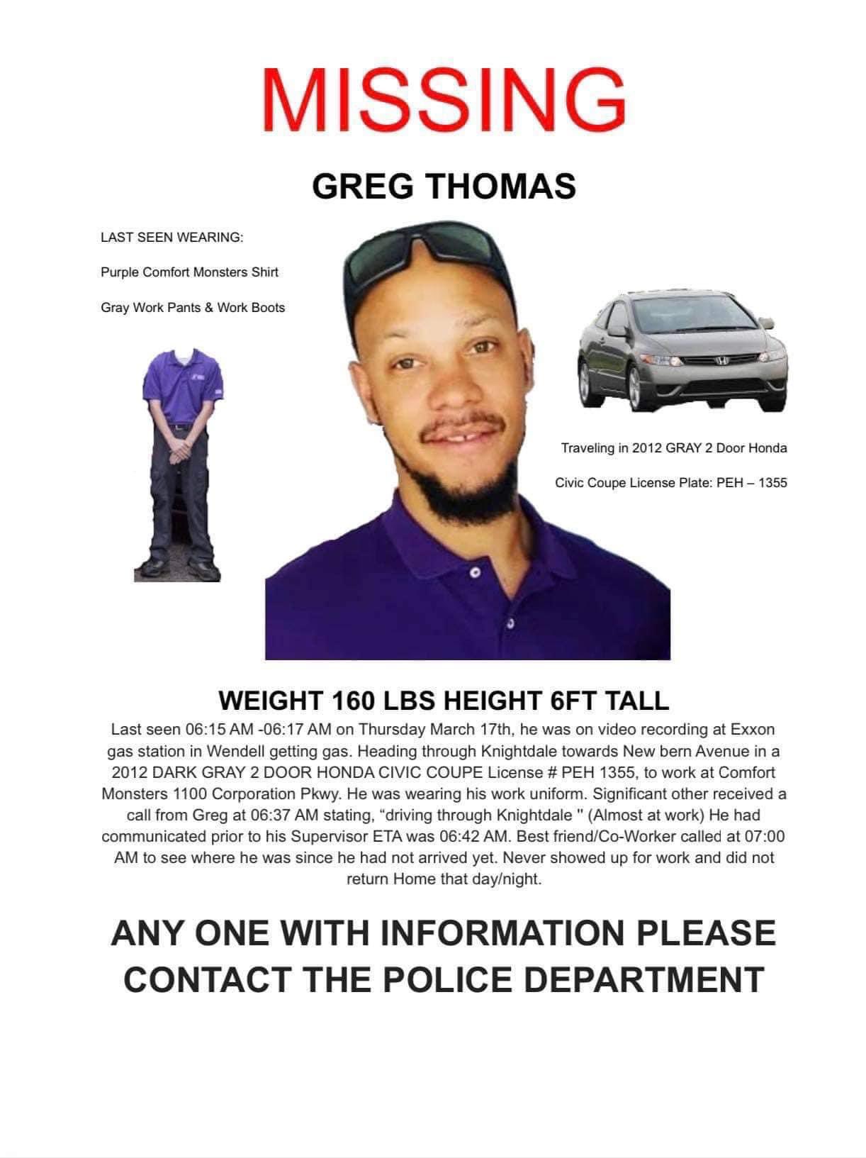 👮 Wake County Jail Bookings 🚓 on Twitter "MISSING Gregory Thomas from