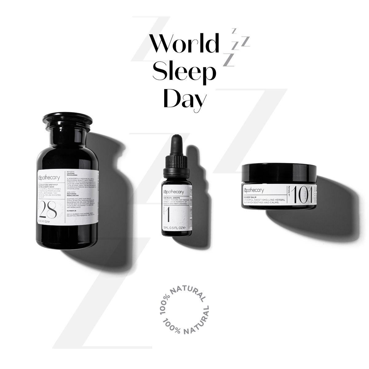At ilapothecary, we are excited to celebrate World Sleep Day. 
The products in our #SleepRange are enriched with powerful ingredients &amp; essential oils for the sweetest dreams.
✔️ Amethyst: Restoring
✔️ Lavender: Soothing
✔️ Blue Chamomile: Sleep-conducive
#ilapothecary