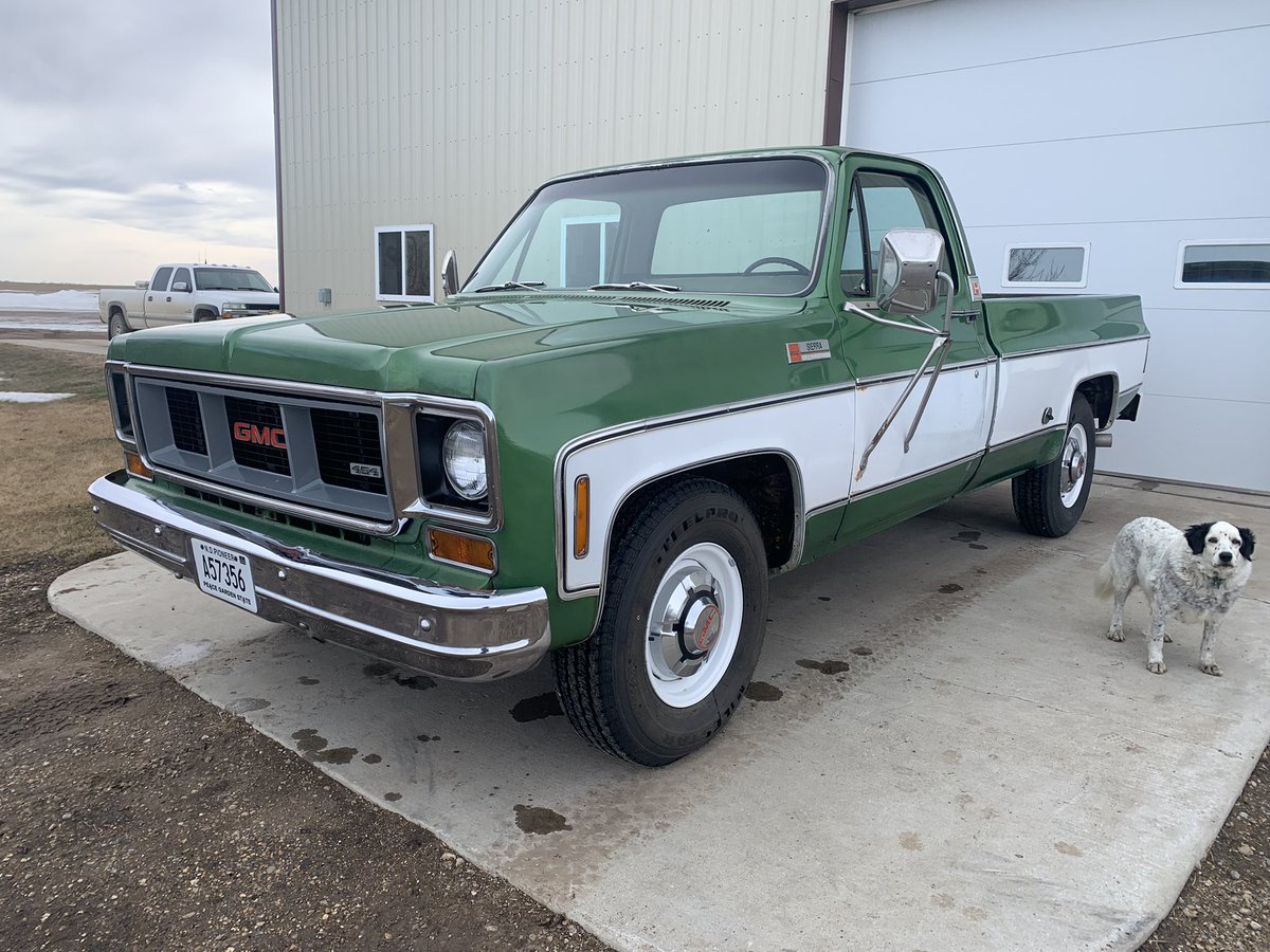 74 GMC C20 Sierra 454/TH400 for sale. Contact me if interested. Retweets appreciated. (Dog not included)