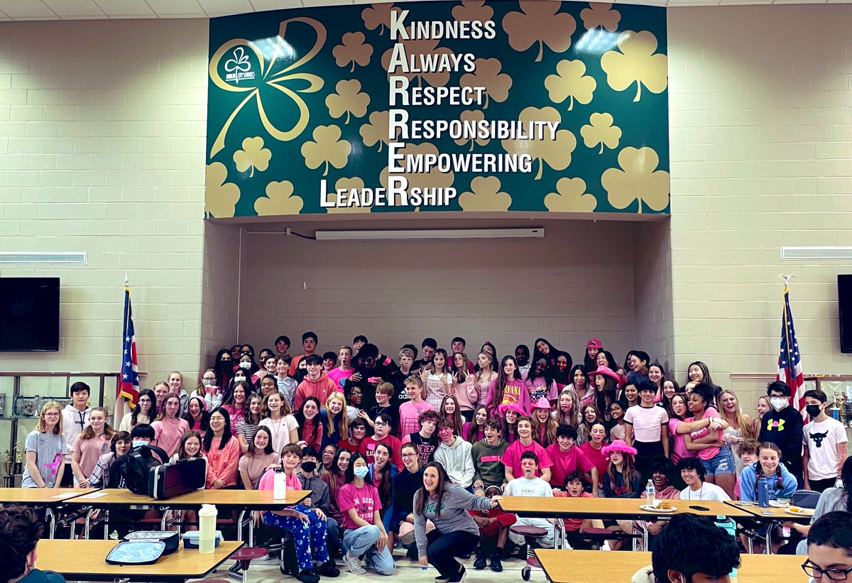 Feelin the 💕. Thank you <a href="/KarrerMS/">Karrer Middle School</a> for wearing pink for me💖