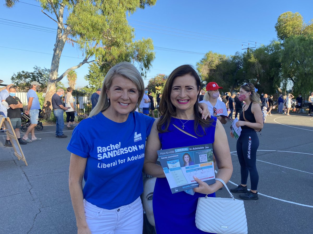 Girl power! 💪🏽💙 Fantastic to have Liberal stalwart and former Minister for Foreign Affairs @HonJulieBishop supporting me in #Adelaide today. #SAVotes #SAStrong