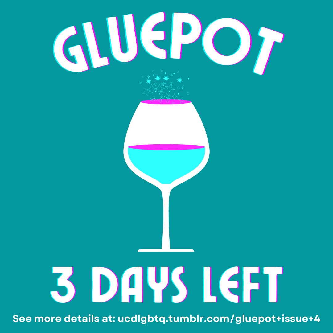 You have THREE DAYS to submit any printable work you'd like to see in this year's Gluepot! More information - including information on where to send your submissions - available at the link in our bio!