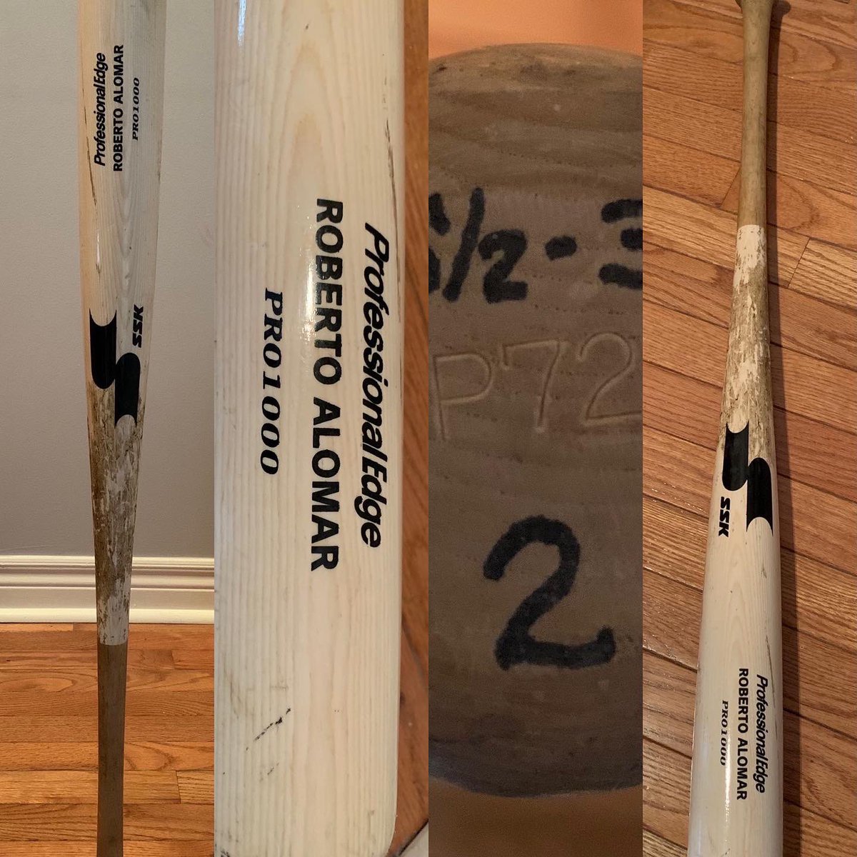 BallparkMemo's tweet photo. Added this game used Roberto Alomar bat to my collection. Used during his 2004 season with the @Dbacks Shows great use. #robertoalomar #gameusedbat https://t.co/YdubCVurwH
