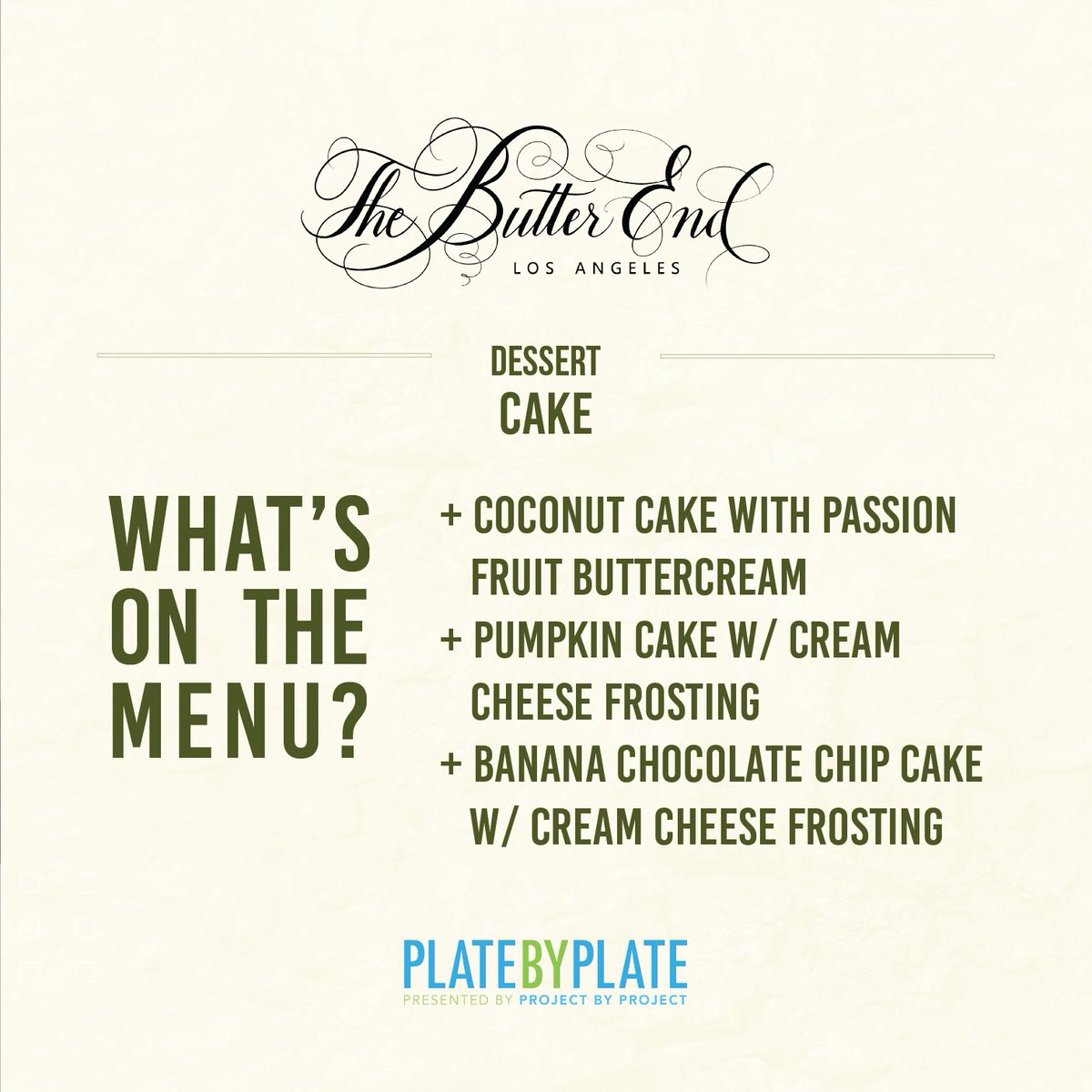 As seen on The Food Network, we're excited to have The Butter End join us at Plate by Plate!

LIMITED tickets available! Make sure to get yours ASAP 🔗 ow.ly/3a4250HWafp

#PbPLA #PbP #PbP_sustainability #PlateByPlate