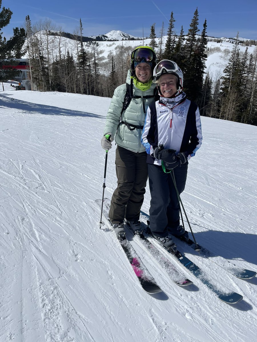 My mom is still smiling after being smoked from behind by an out of control tourist at <a href="/PCski/">Park City Mountain</a>. He lost both his skis &amp; poles as well as his helmet &amp; glasses. She’s fine.