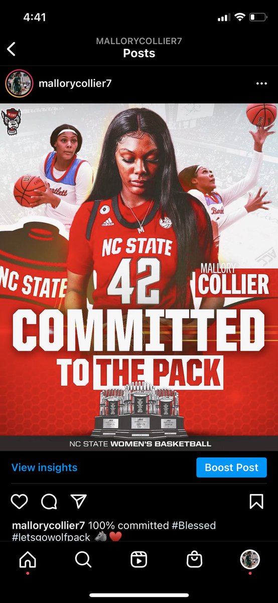 I am truly grateful to all of the college coaches that have recruited me. This has been one of the most toughest and important decisions that I have had to make. I am excited to say that I have verbally committed to NC State and Head Coach Wes Moore!🐺♥️ #Letsgowolfpack