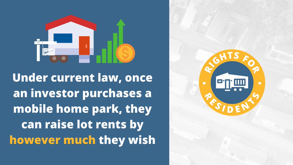 Colorado's HB22-1287 will provide important guardrails for landlords and investors, some of whom are raising lot rents at exorbitant rates and displacing Coloradans from their homes. Read about the bill at rightsforresidentsco.com  #RightsForResidents
