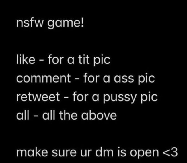 Fieryassflare's tweet photo. Let’s play a game! #playwithme #nsfw #games #like #comment #retweet #free #sellingcontent #onlyfans     OH yea don’t forget my VIP is free right now ❤️❤️❤️ https://t.co/DfxkesB4eE https://t.co/U2JuyoYci1