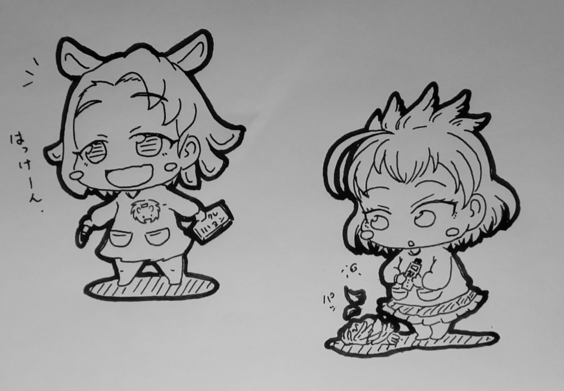 #みなさん去年の今頃はどんな絵描いてましたか

鎖骨外れて間もなかったので、無理しないように #受肉ちゃんこども園 を描いてた頃ですね。 