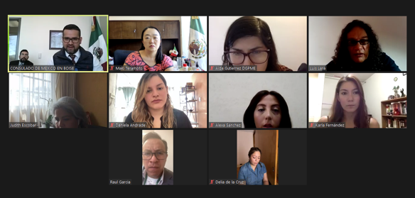 MakiTeramotoS's tweet photo. Sostuvimos reunión virtual con @ConsulMexBoi para revisar los programas #PALE y #MCLAP de apoyo legal para personas mexicanas en Estados Unidos. 

Ofrecemos servicios de asesoría y orientación jurídica a la comunidad mexicana en 🇺🇸

#ProtecciónPreventiva
#ProtecciónConsular https://t.co/ZH6SKDKwXh