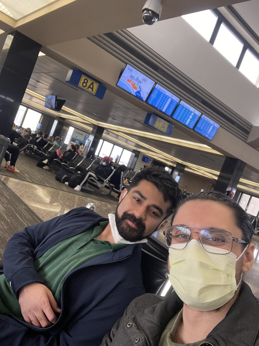 SamirAtiya1's tweet photo. When you see your pal at the airport and you’re on the same flight to #USCAP2022 #uscap #pathology #SCIENTIST https://t.co/NXbLPmfPSy