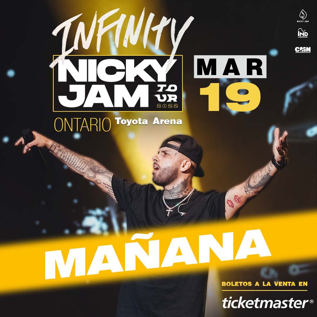 NickyJamPR's tweet photo. Nos vemos pronto🔥 #Ontario #InfinityTour
Tickets: https://t.co/D7rgNeajRL https://t.co/Ec9f8Obcgh