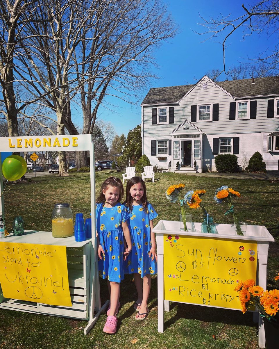 Christia Donohue (@cachristia) on Twitter photo Thanks <a href="/sharon_says_so/">Sharon McMahon</a> for reminding us that we can all make a difference however we can, where we are! These young ladies raised $600 in their lemonade stand for Ukraine today in three hrs + more donations coming in. 🌻💙💛🇺🇦 Thanks <a href="/sharon_says_so/">Sharon McMahon</a> for reminding us that we can all make a difference however we can, where we are! These young ladies raised $600 in their lemonade stand for Ukraine today in three hrs + more donations coming in. 🌻💙💛🇺🇦