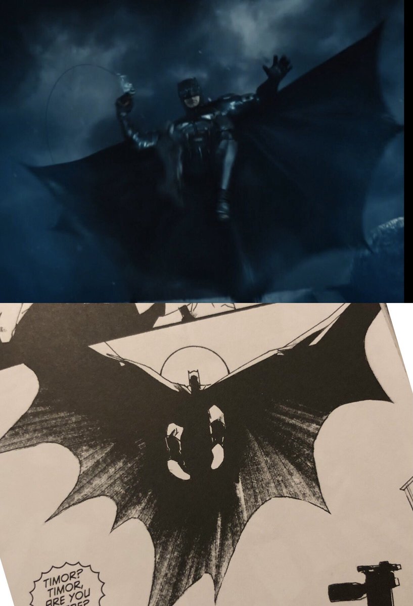 Quick comparison from #ZackSnydersJusticeLeague by Zack Snyder and The Black Mirror - Batman Noir  by Scott Snyder. #RestoreTheSnyderVerse