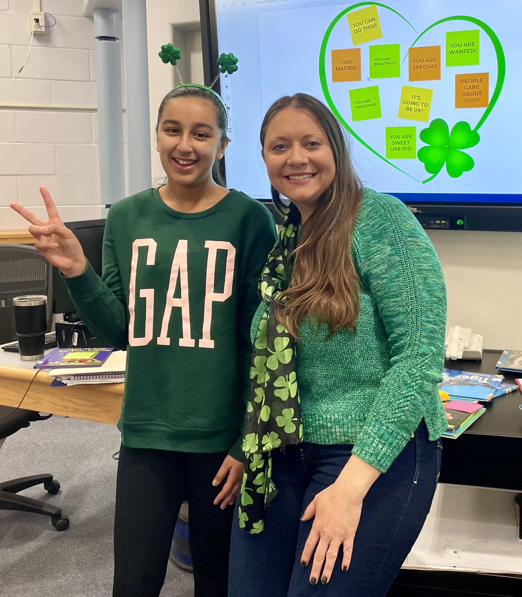 Celebrating St. Patrick’s Day with MOE’s Mentors!  Brainstorming notes of kindness to add to our “Take a Post-it, Leave a Post-it” bulletin board. 🍀 💚  <a href="/ManorOaksNHPGCP/">Manor Oaks School</a> <a href="/NHPGCP/">Dr.JenniferMorrison-Raptis, NHPGCP Superintendent</a> <a href="/Lorigayle0903/">Lori cohen</a>