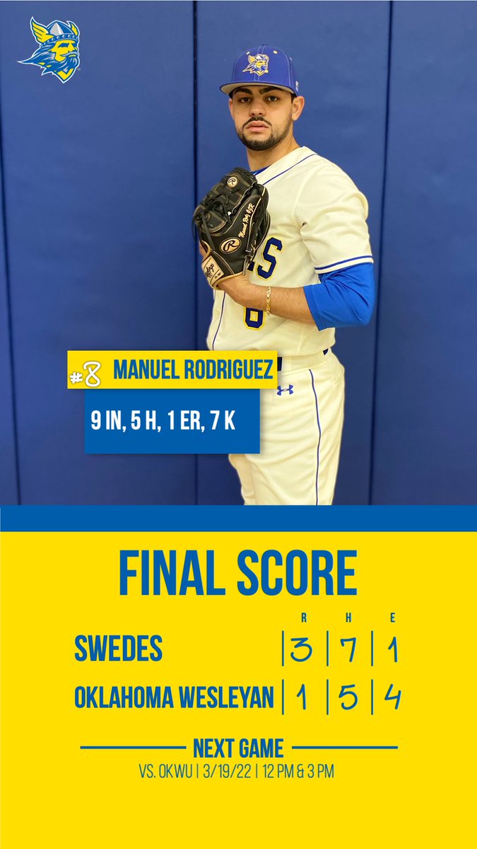 SwedesBaseball's tweet photo. SWEDES WIN! ⚾️ https://t.co/jUFpQ7xmcd
